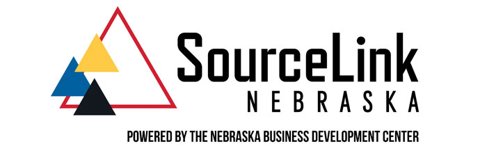 SourceLink Nebraska logo with the text "powered by the nebraska business development center"